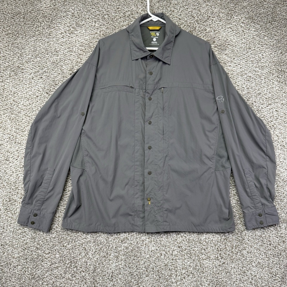 Mountain Hardware Shirt Men's Size XL Button Up Hiking Vented Long Sleeve Nylon‎